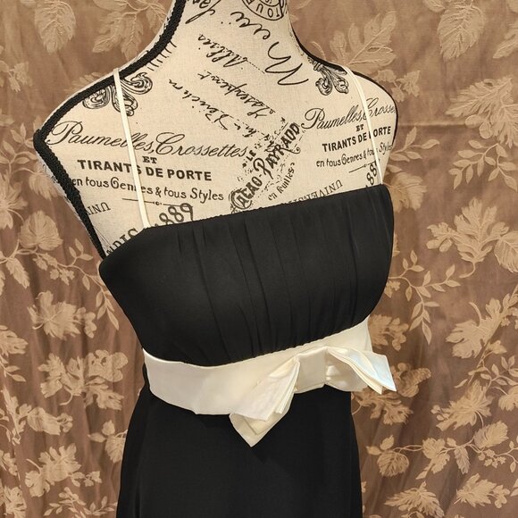 Star Vixen Formal Sheer Black Lined Dress, Size L, Used - Picture 2 of 8